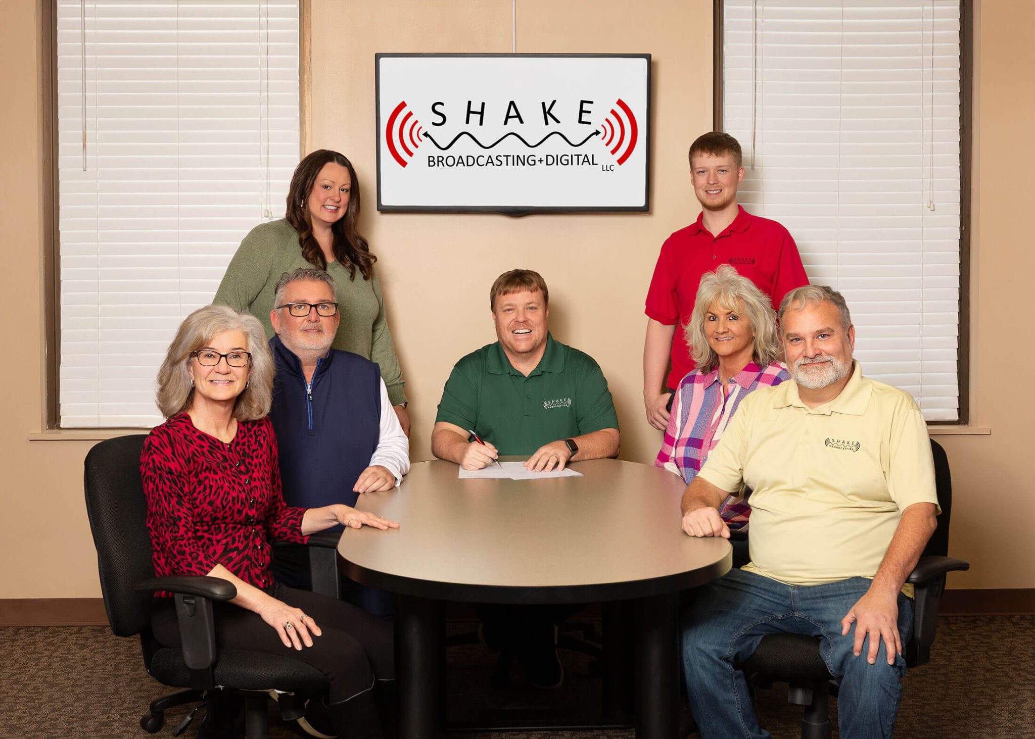The Shake Broadcasting & Digital team in the conference room