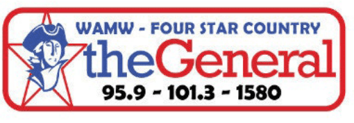 WAMW The General — Four Star Country 95.9 - 101.3 - 1580 logo